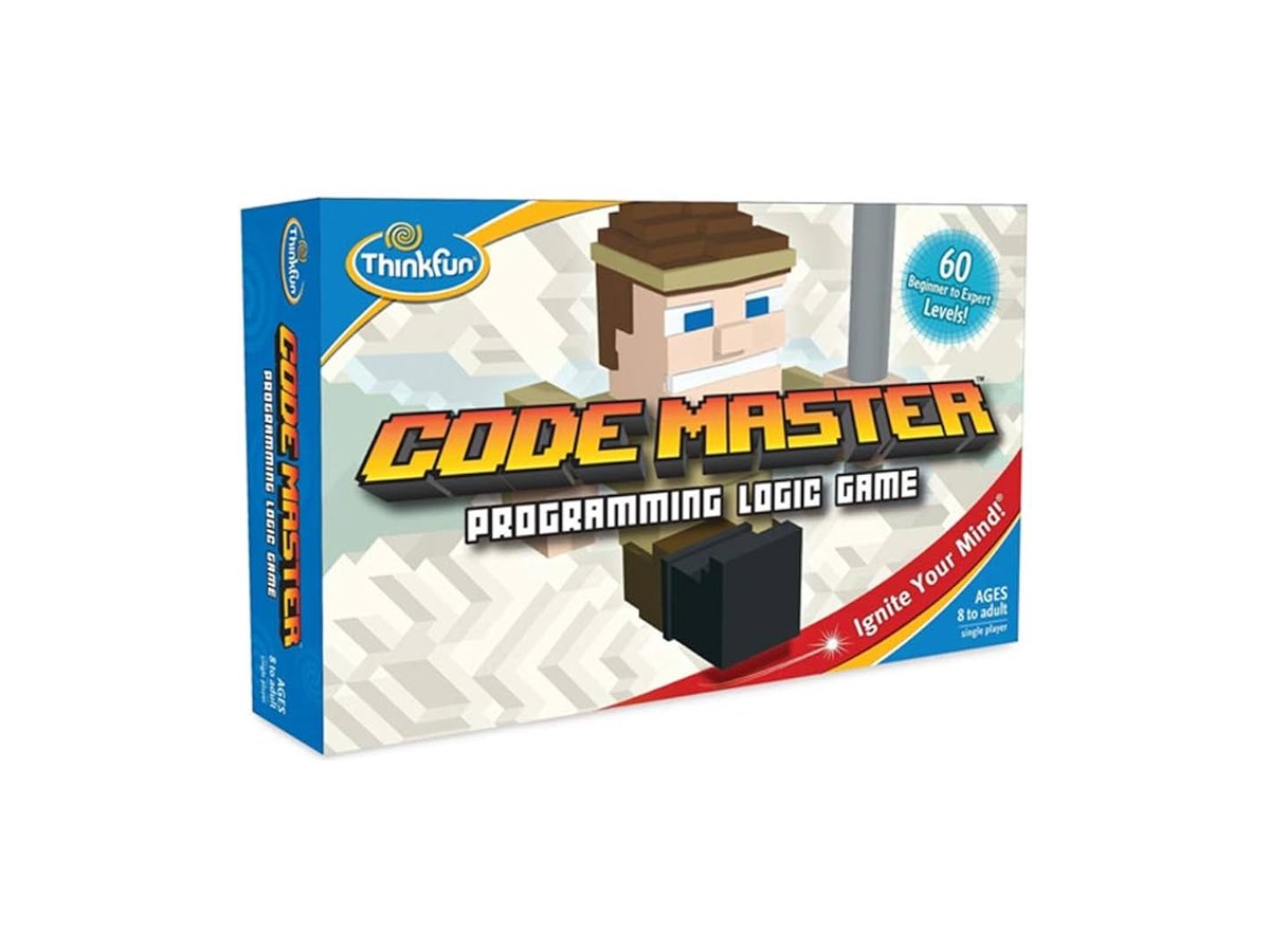 ThinkFun Code Master coding logic game box, a screen-free single-player programming puzzle for ages 8 and up